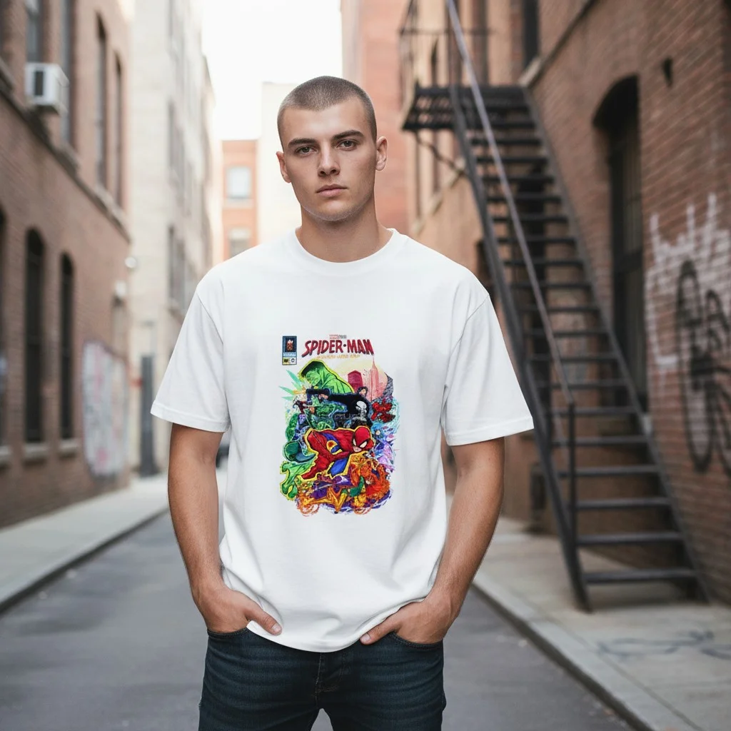 Spider-Man Vintage Comic Graphic Tee for Adults