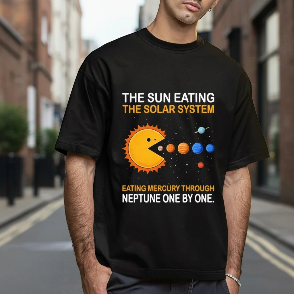 The Sun Eating The Solar System Astronomy Humor Tee for Men and Women