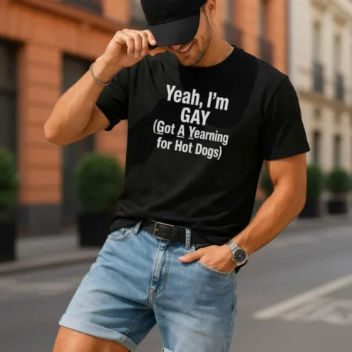 Funny Gay Hot Dog Humor Tee Summer BBQ Gag Gift Idea