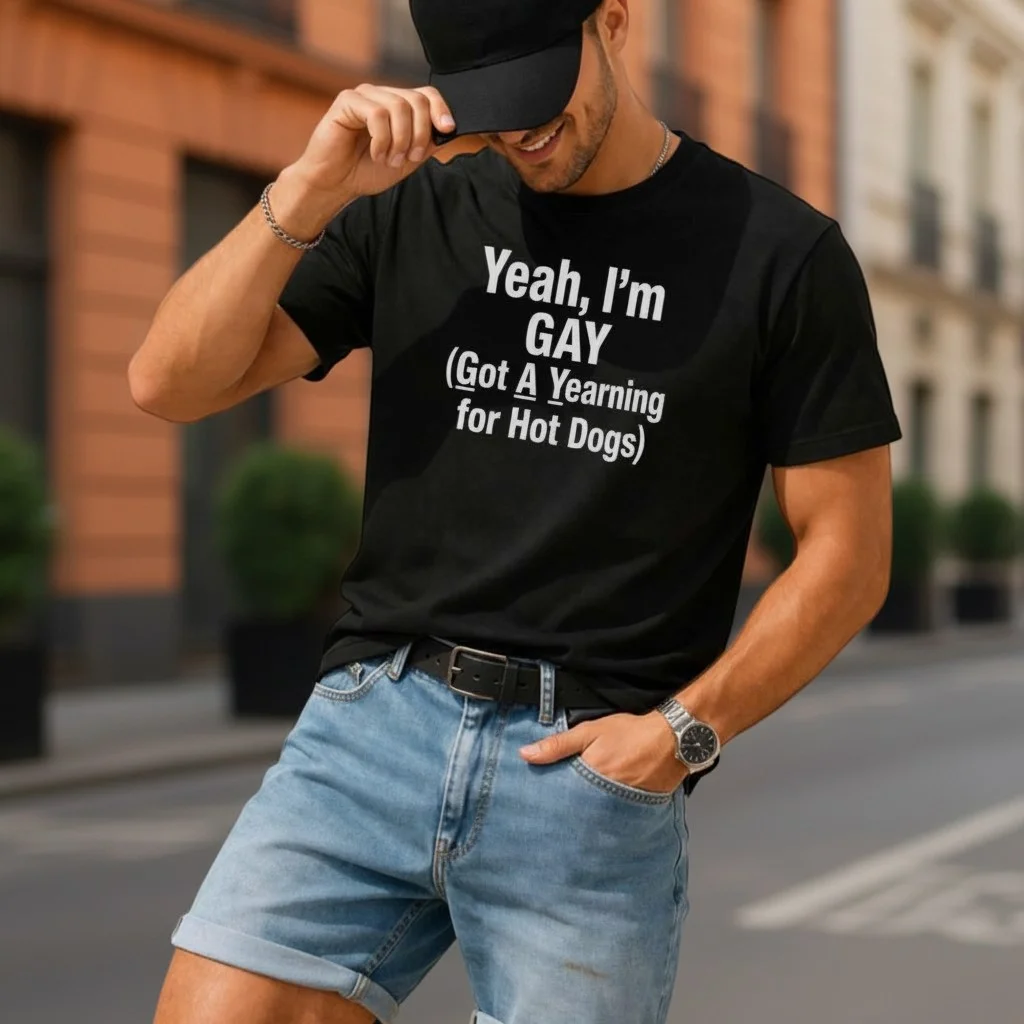 Funny Gay Hot Dog Humor Tee Summer BBQ Gag Gift Idea