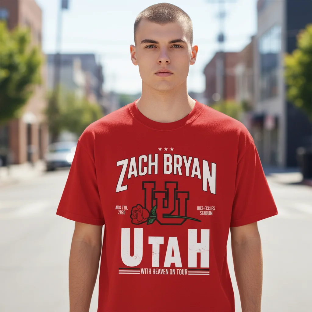 Zach Bryan Utah With Heaven On Tour Concert Tee Personalized Date and Venue