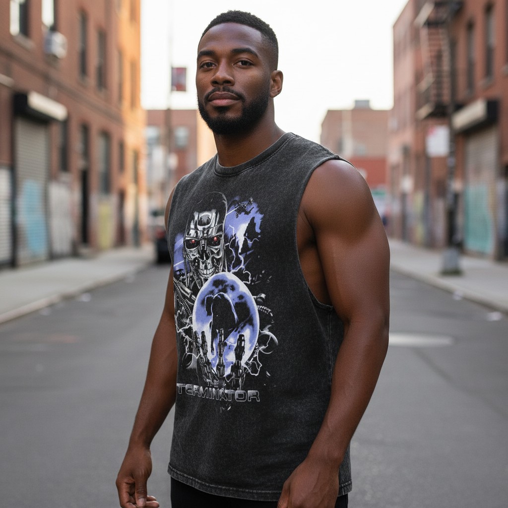 The Terminator Retro Action Cyborg Muscle Shirt for Men