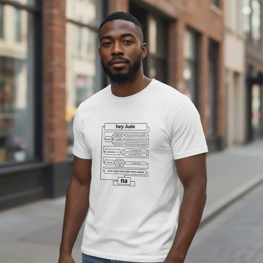 Hey Jude Beatles Lyric Flowchart Tee Retro Classic Rock Fan Gift