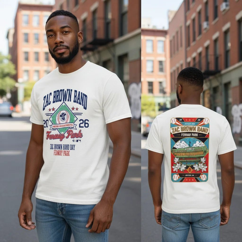 Zac Brown Band Fenway Park 2026 Tee Vintage Boston Concert Souvenir