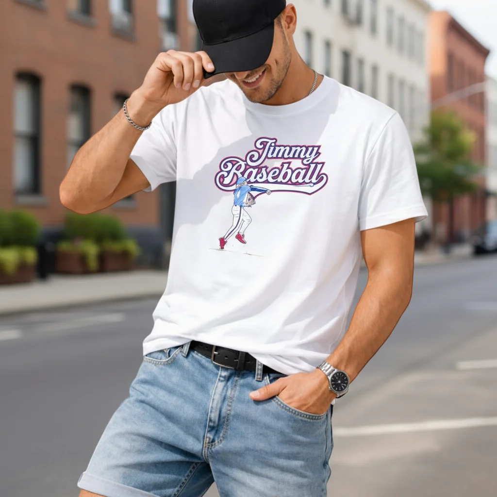 Jimmy Baseball Retro Pitcher Tee for Men