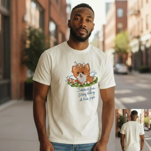 Justice for Wang Wang and Her Pups Awareness Tee Animal Rights Memorial Shirt