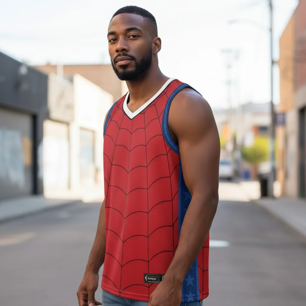 Spider-Man Retro Comic Basketball Jersey for Men