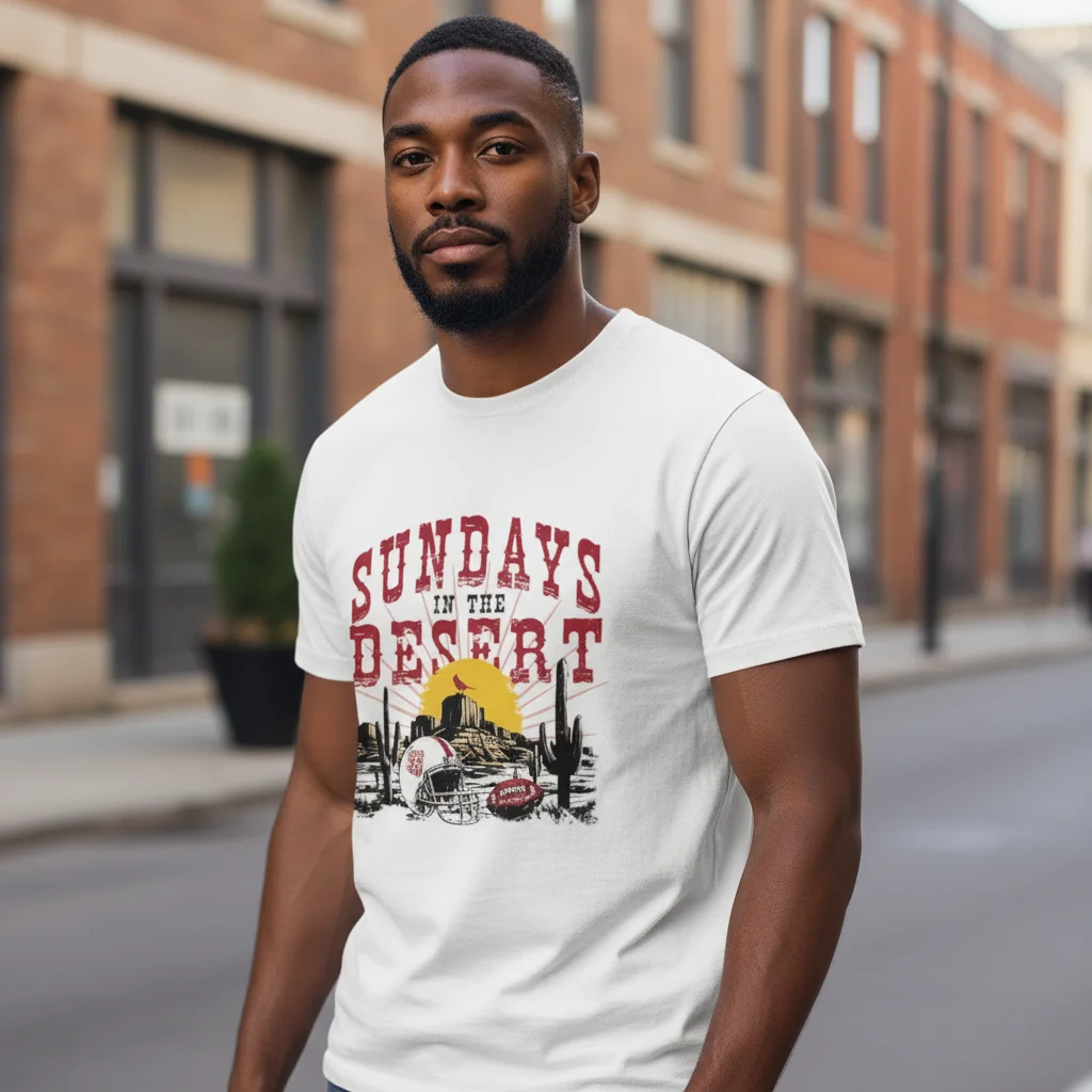 Sundays in the Desert Retro Football Graphic Tee for Southwest Sports Fans