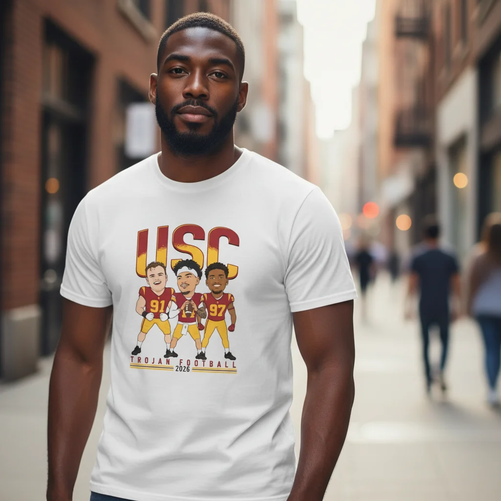 USC Trojan Football Custom Year Caricature Tee for Game Day