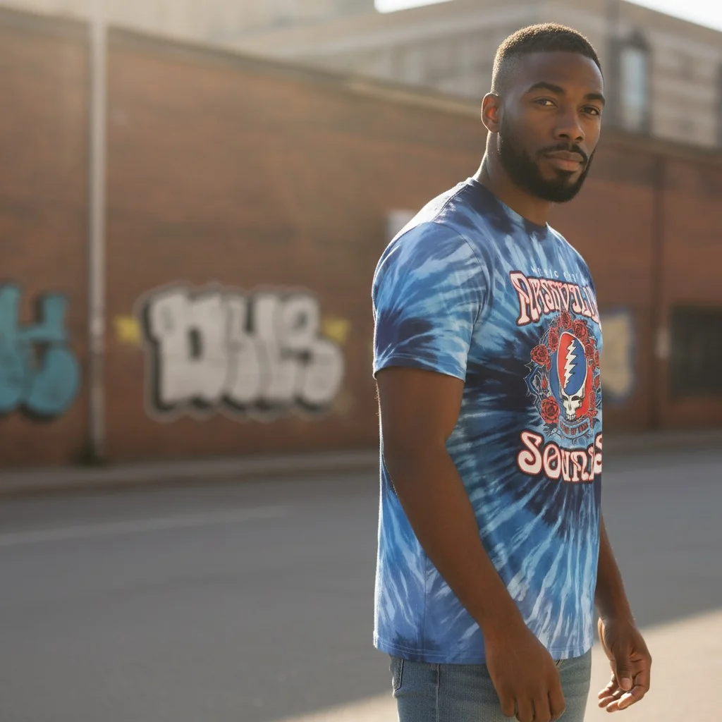 Grateful Dead Steal Your Face Tie-Dye Tee Vintage Style Band Shirt