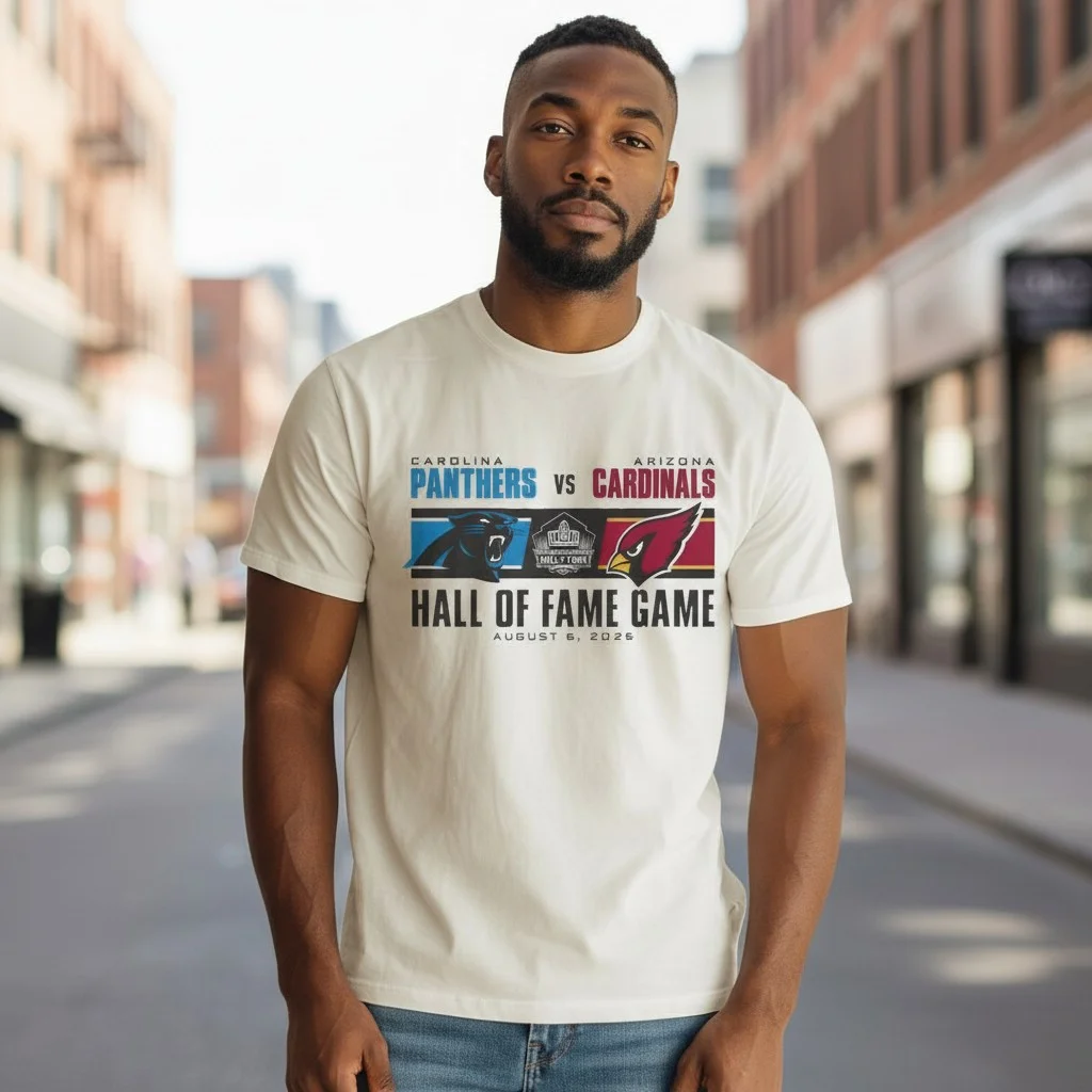 Carolina Panthers vs Arizona Cardinals 2026 Hall of Fame Game Commemorative Tee