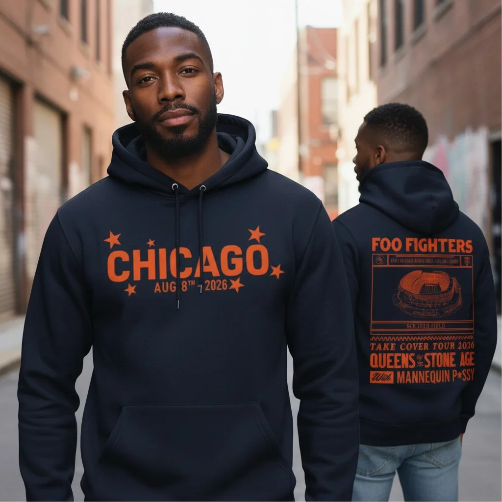 Foo Fighters Chicago 2026 Hoodie Take Cover Tour Soldier Field Concert Souvenir