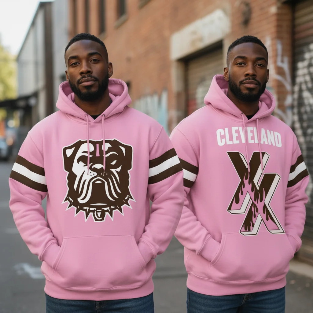 Cleveland City Pride Bulldog Mascot Pink Hoodie Unisex Streetwear