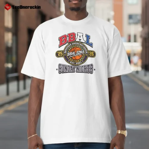 BBAL Sunday Nights Basketball Tee Custom Year Besecher American League SZN 6 Graphic Shirt