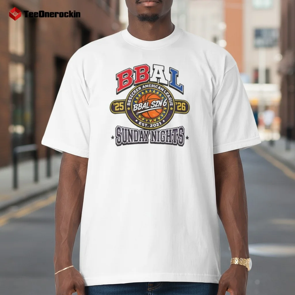 BBAL Sunday Nights Basketball Tee Custom Year Besecher American League SZN 6 Graphic Shirt
