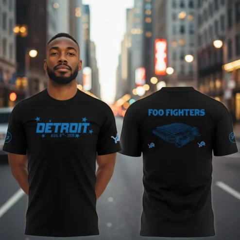 Foo Fighters Detroit Aug 6 2026 Take Cover Tour Concert Tee