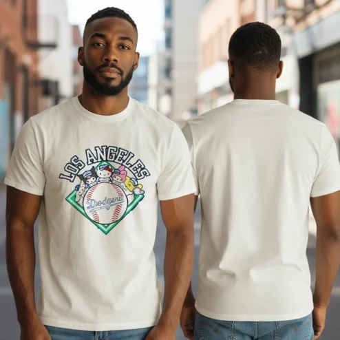 Los Angeles Dodgers Hello Kitty and Friends Tee Cute Baseball Fan Shirt for Game Day