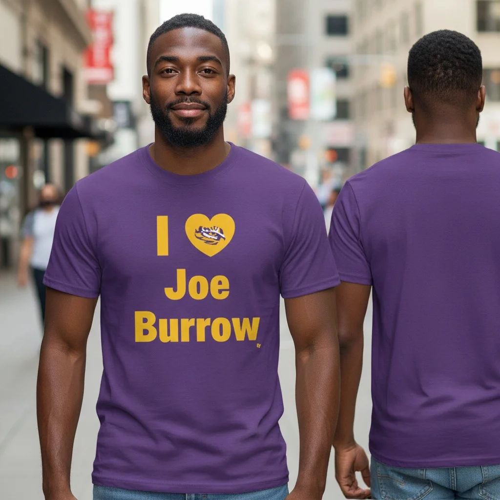 I Love Joe Burrow Tee Cincinnati Football Game Day Fan Gift