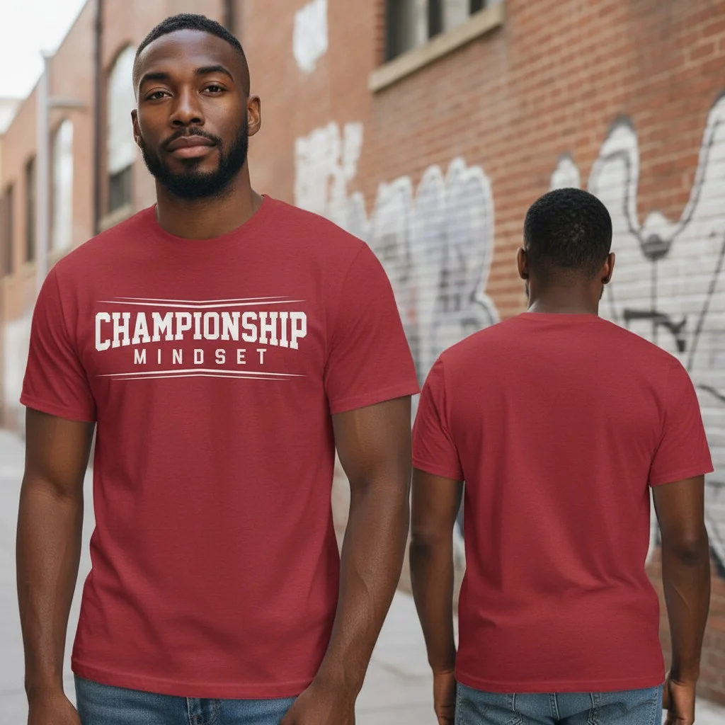 Championship Mindset Tee Motivational Winner Mentality Gym Shirt