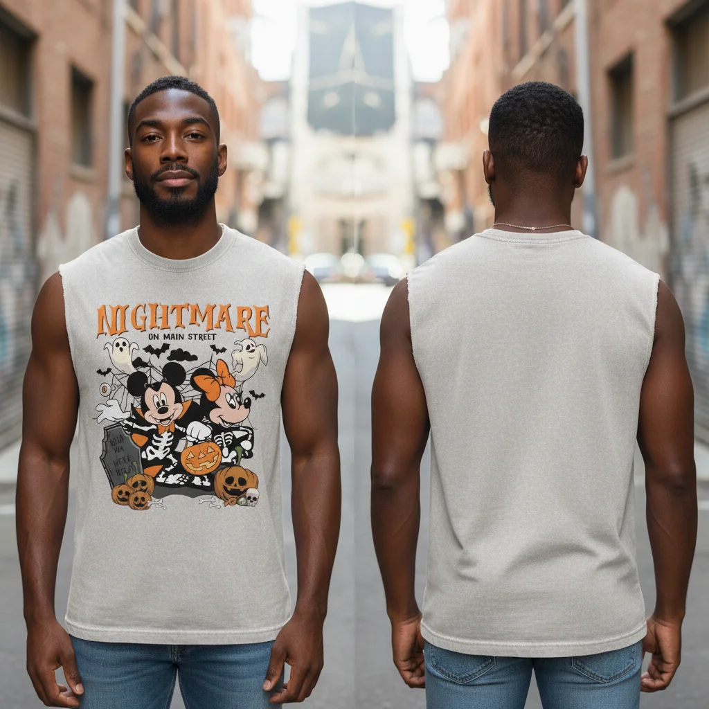 Nightmare on Main Street Sleeveless Shirt Spooky Halloween Streetwear