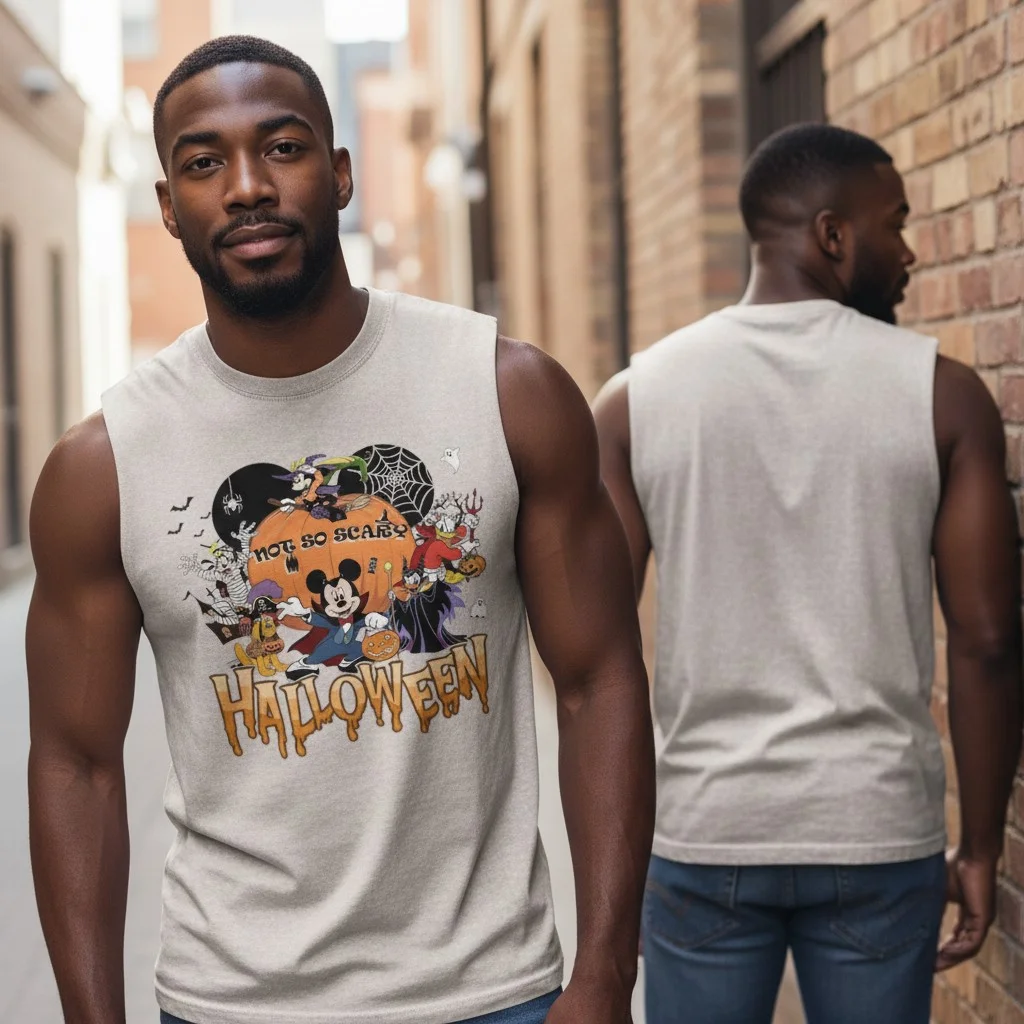 Not So Scary Halloween Mickey Mouse Sleeveless Shirt for Men
