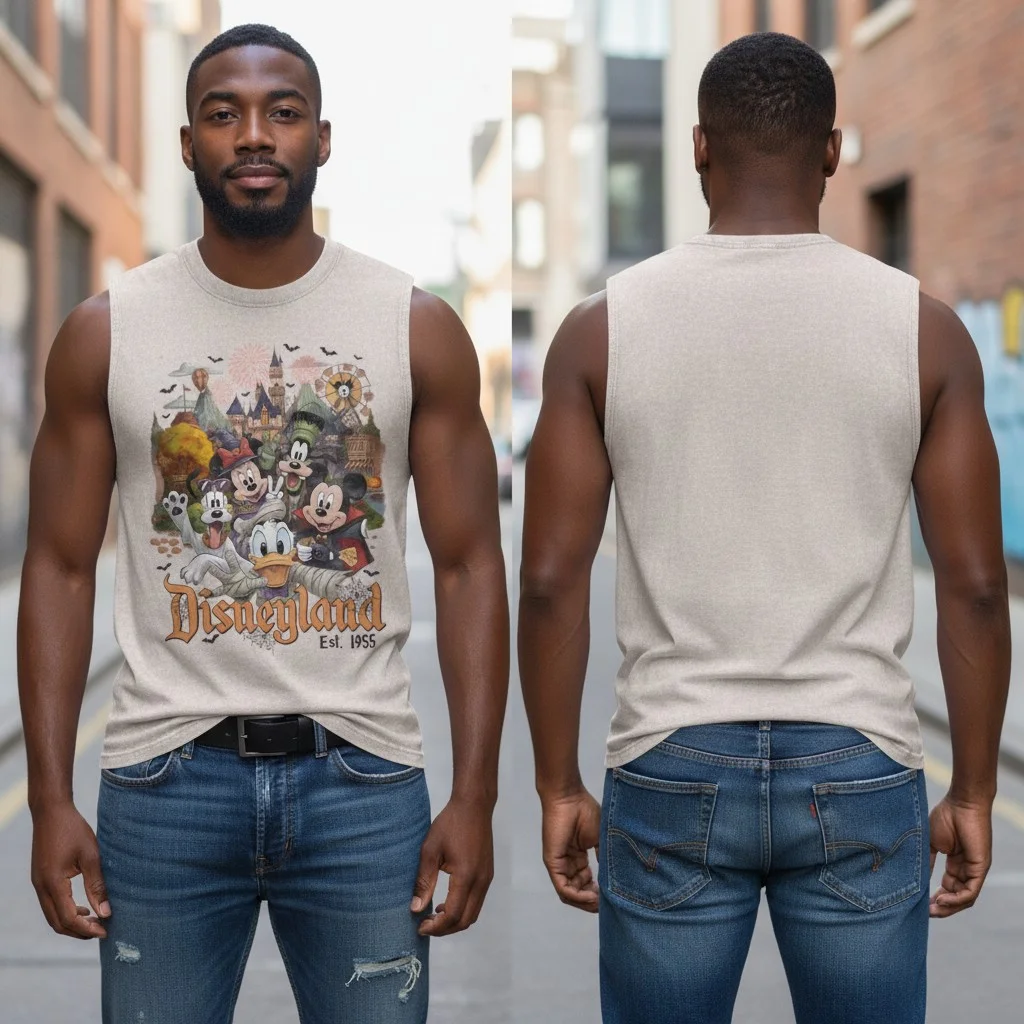 Disneyland Est. 1955 Halloween Sleeveless Shirt Retro Mickey Mouse Vacation Top