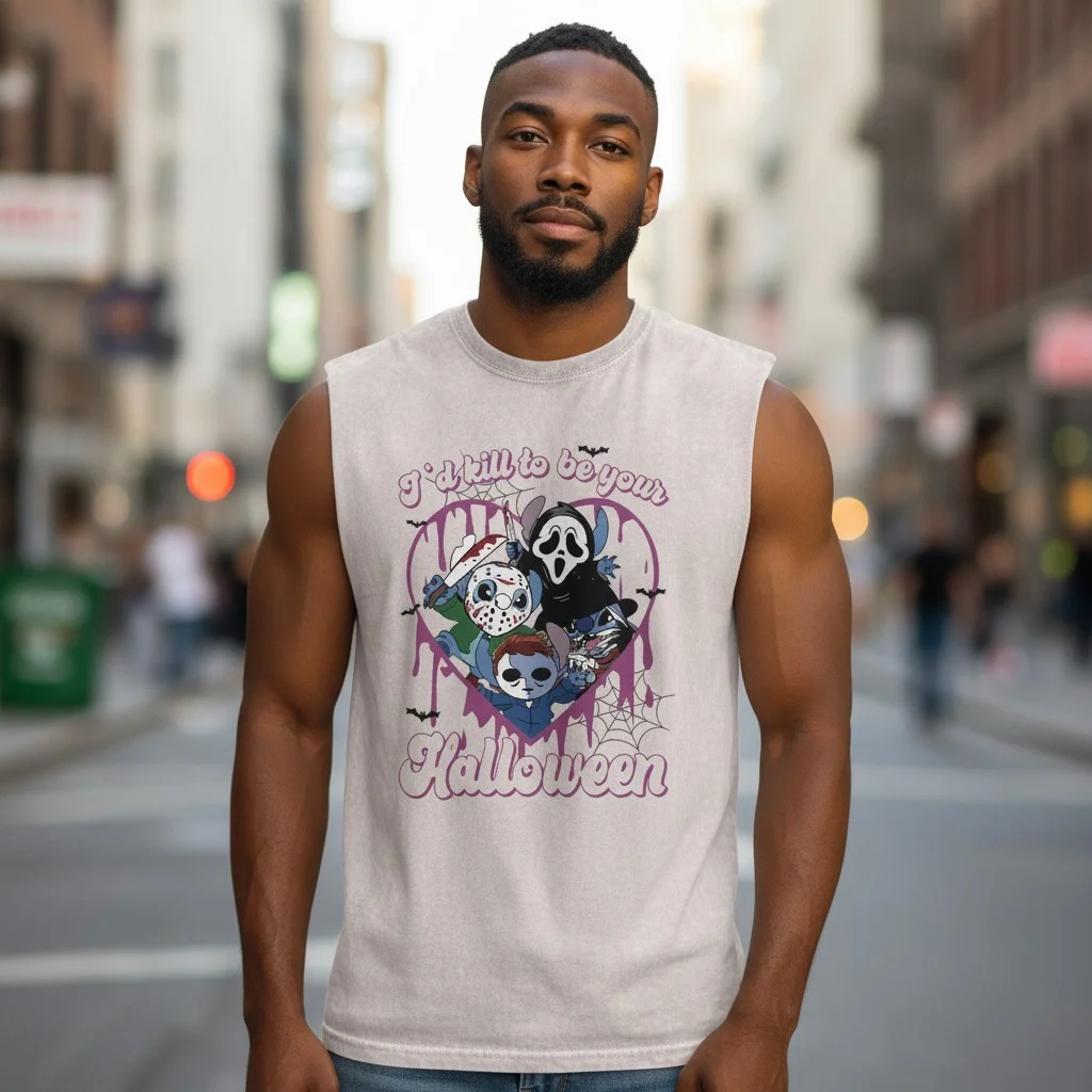 I'd Kill to Be Your Halloween Sleeveless Shirt Funny Slasher Horror Mashup