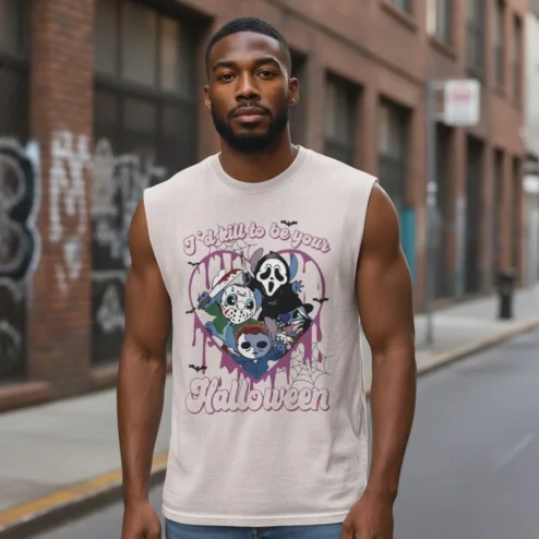 I'd Kill To Be Your Halloween Chibi Horror Mashup Sleeveless Shirt Cute Spooky Top