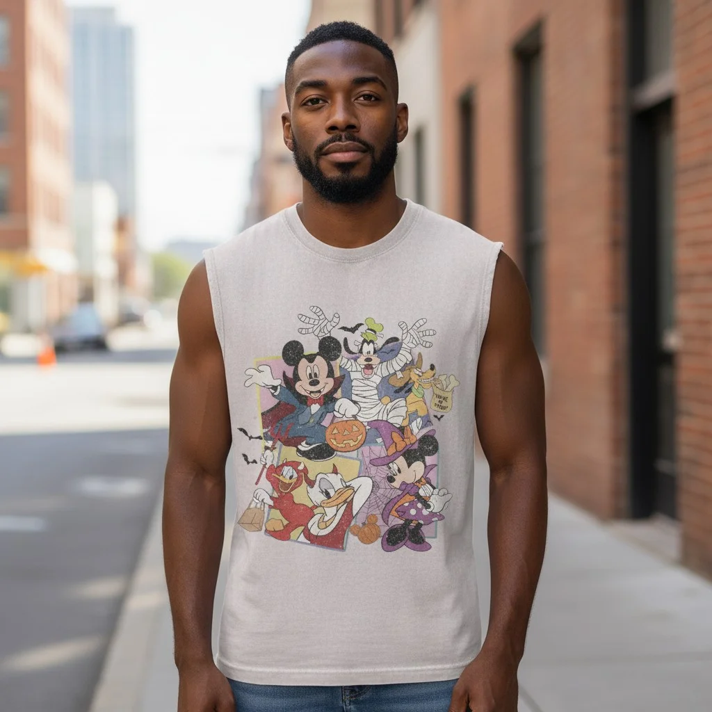 Mickey Mouse and Friends Retro Halloween Sleeveless Shirt Theme Park Outfit