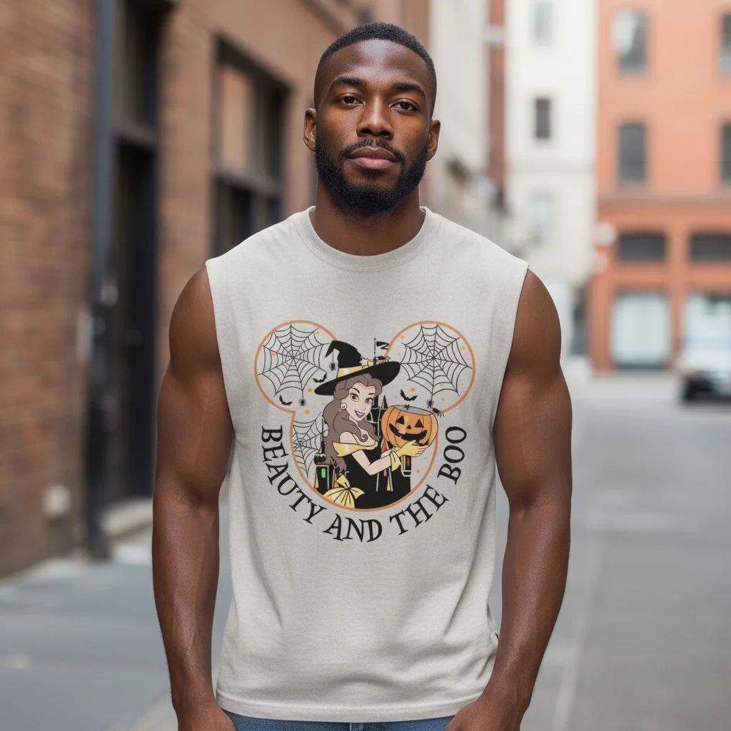 Beauty and the Boo Halloween Sleeveless Shirt Belle Witch Spooky Cute Apparel