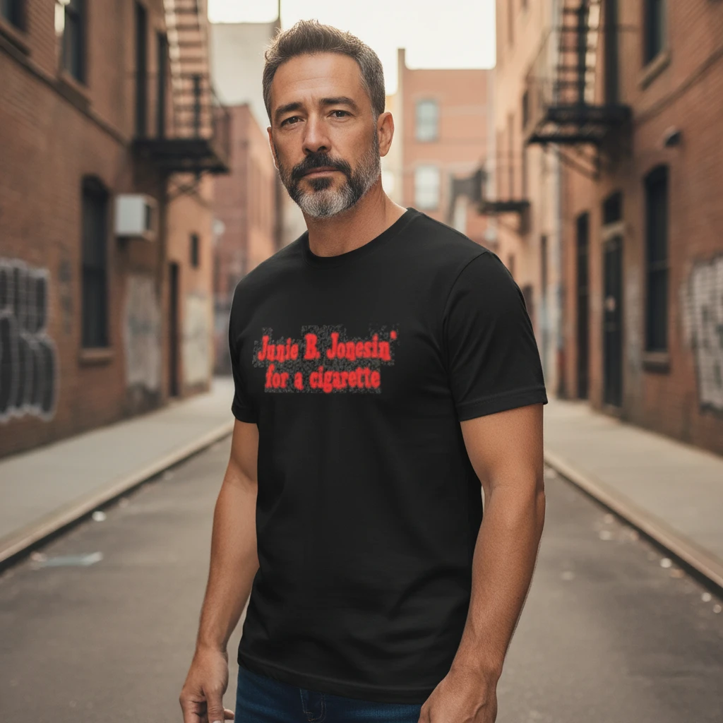 Junie B. Jonesin' For A Cigarette Parody Tee 90s Bookish Humor Shirt