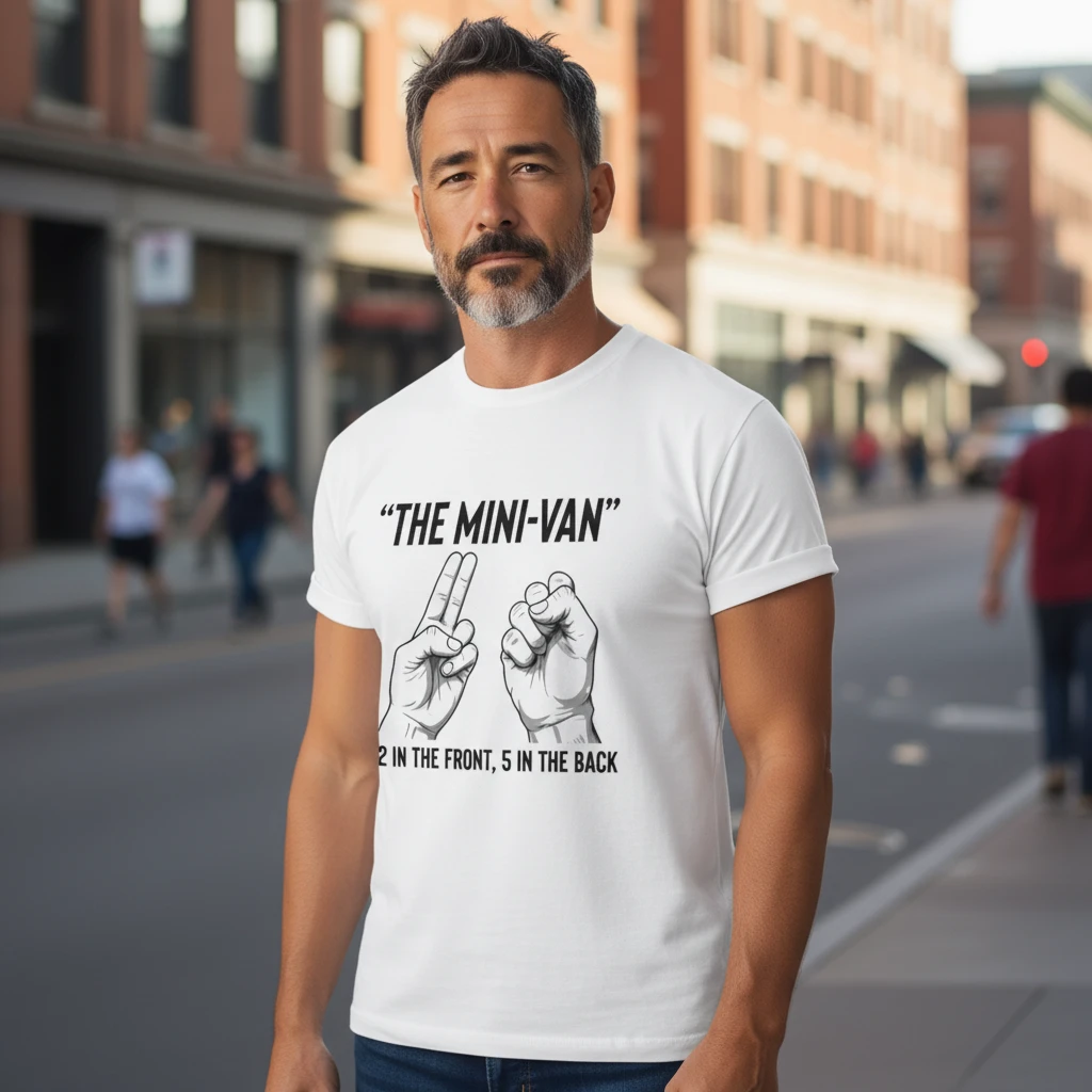 2 In The Front 5 In The Back Funny Minivan Dad Joke Tee