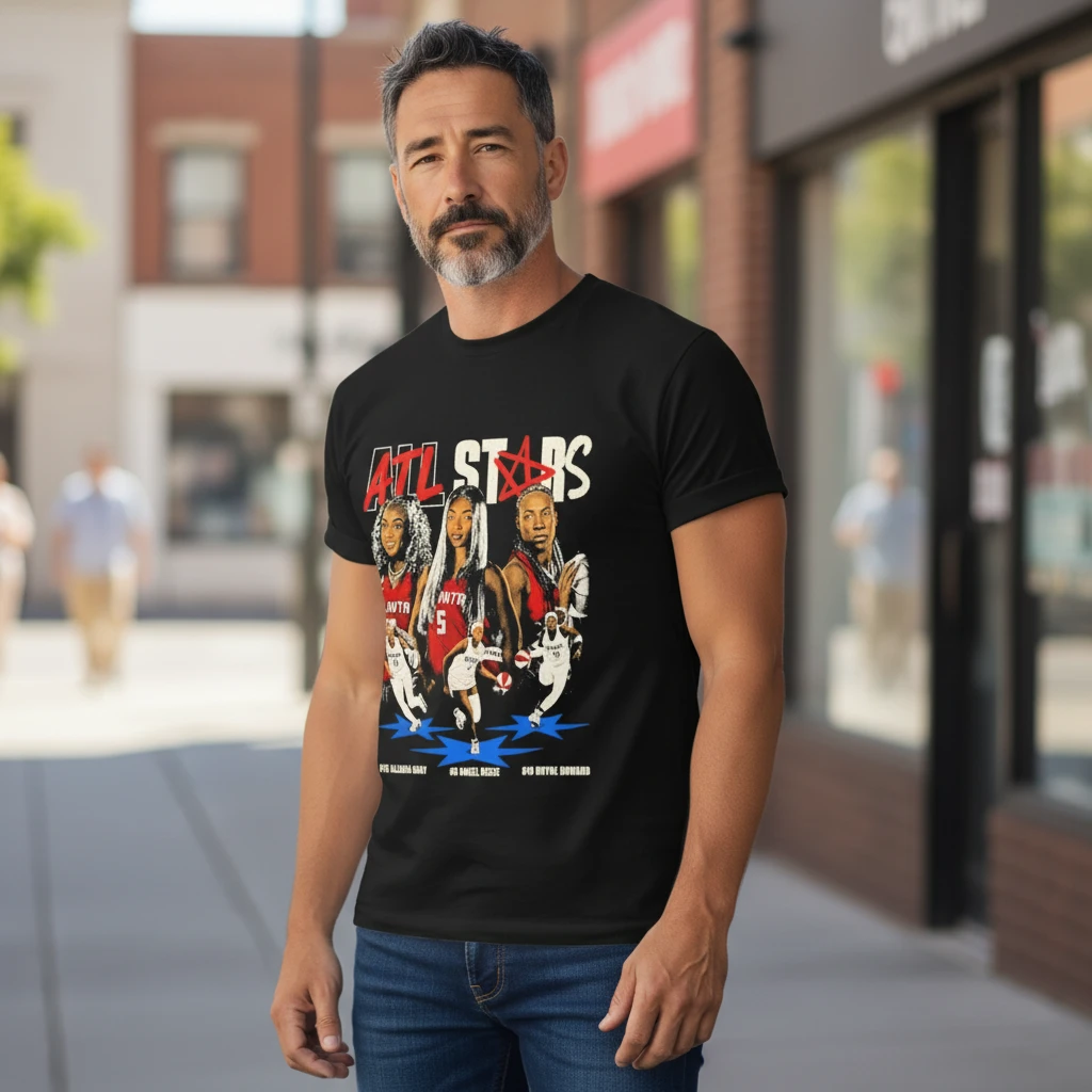 ATL Stars Atlanta Basketball Graphic Tee Unisex Vintage City Pride Shirt