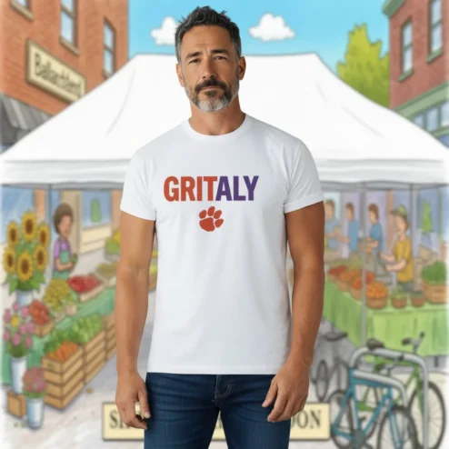 GRITALY Paw Print Graphic Tee College Basketball Fan T-Shirt