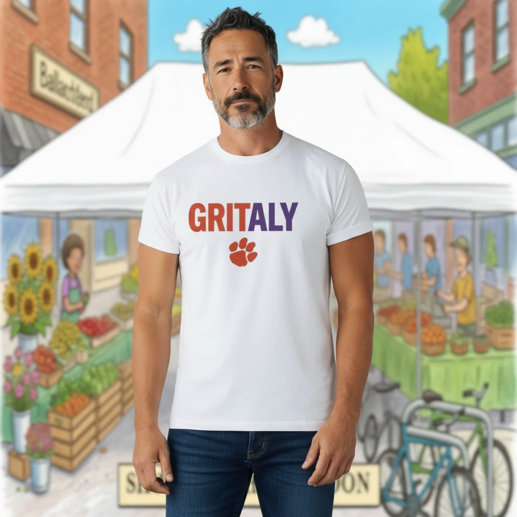 GRITALY Paw Print Graphic Tee College Basketball Fan T-Shirt