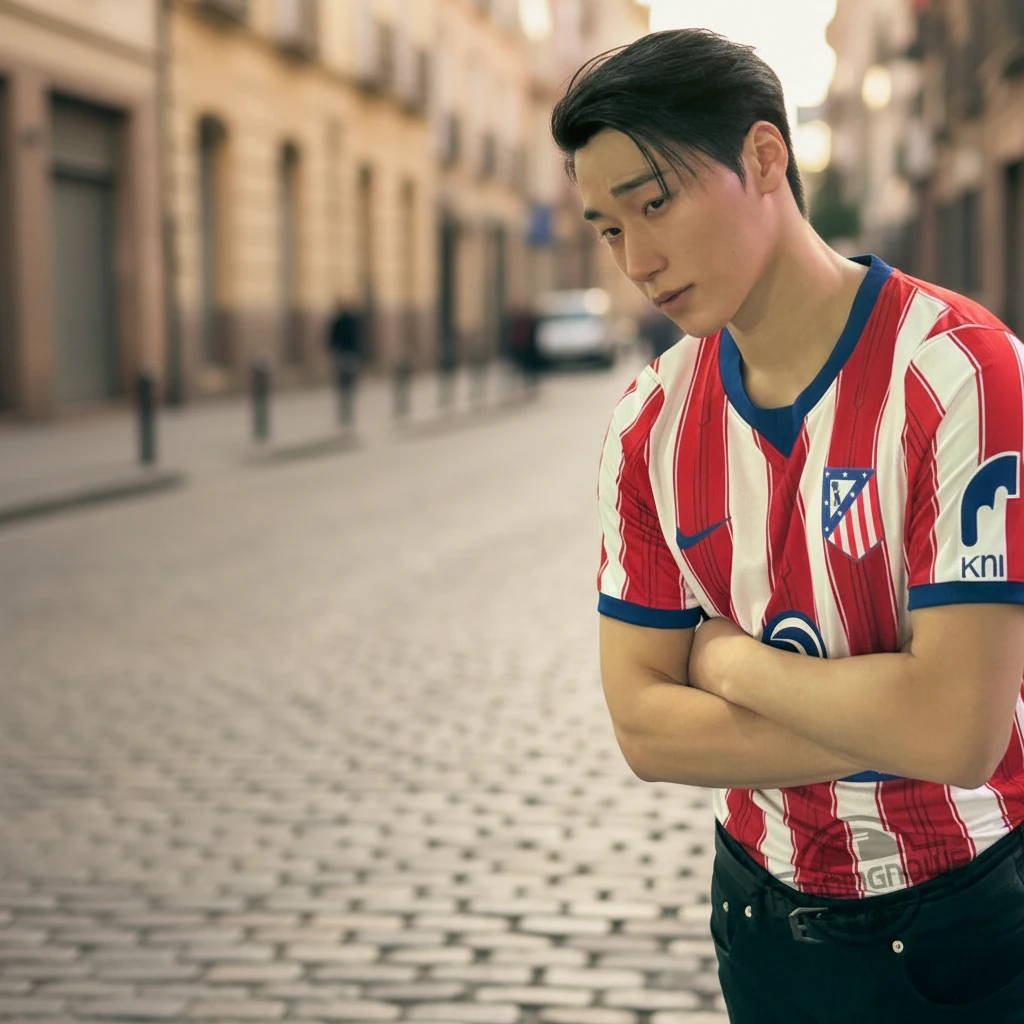 Red and White Striped Retro Soccer Jersey for Men Vintage Streetwear Fit