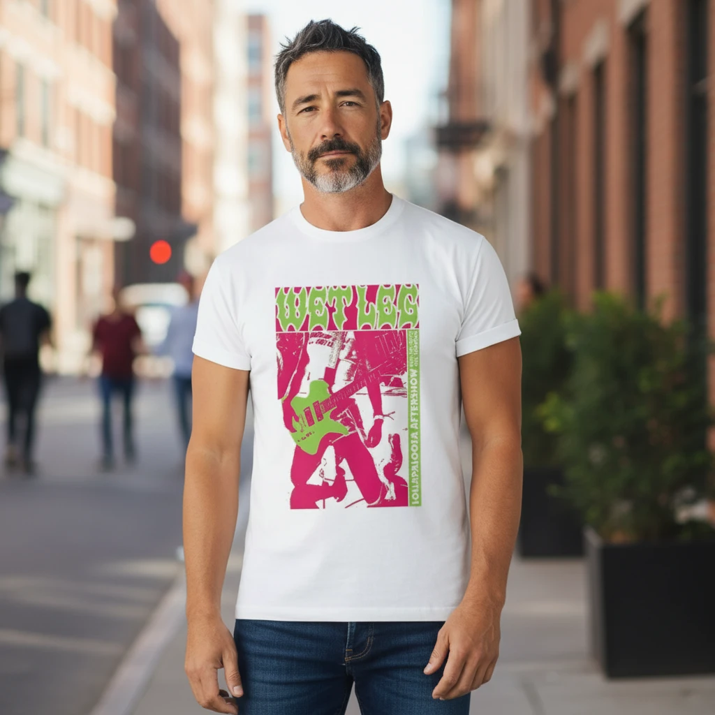 Wet Leg Lollapalooza Aftershow Tee Retro Pop Art Concert Shirt
