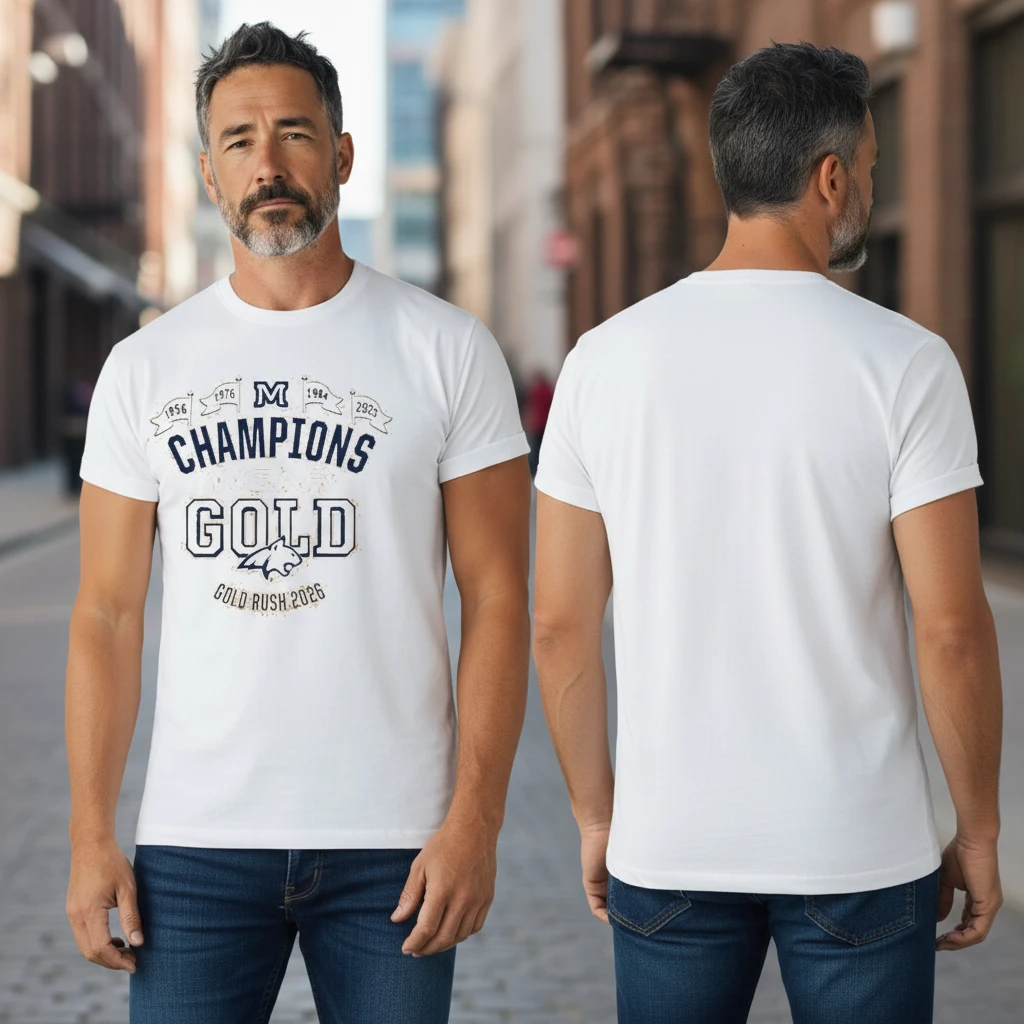 Champions Gold Gold Rush Personalized Tee Custom Year Vintage Athletic Graphic Shirt