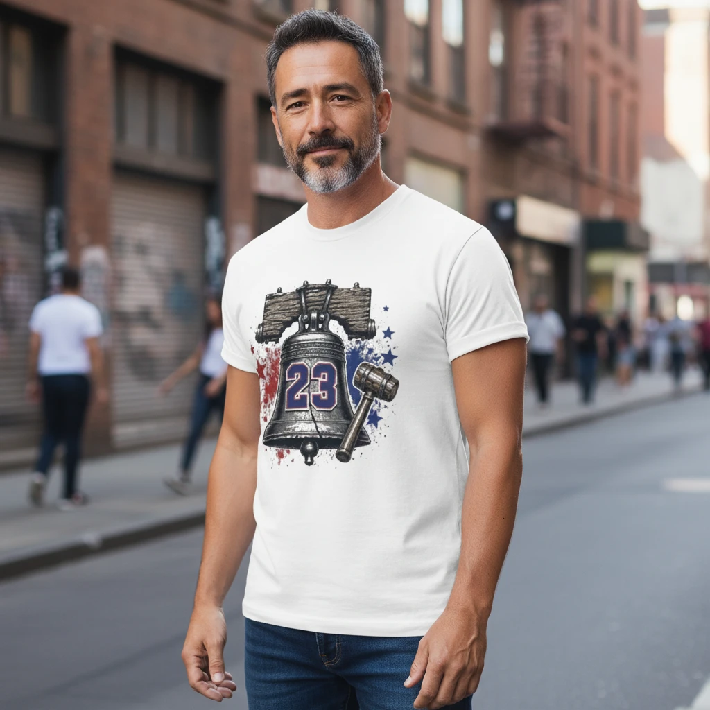 Liberty Bell Gavel Custom Number Patriotic Tee