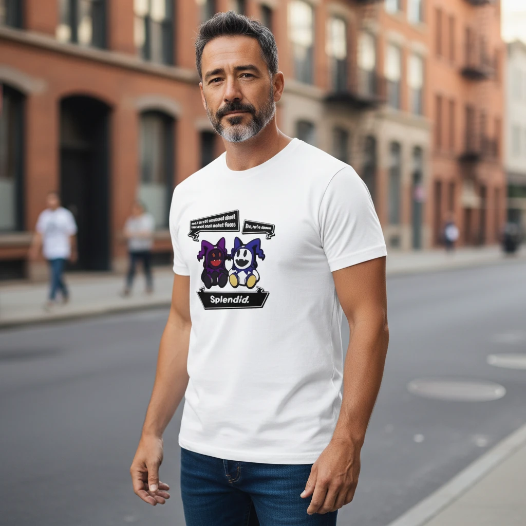 Splendid Cartoon Demons Tee Shirt for Men