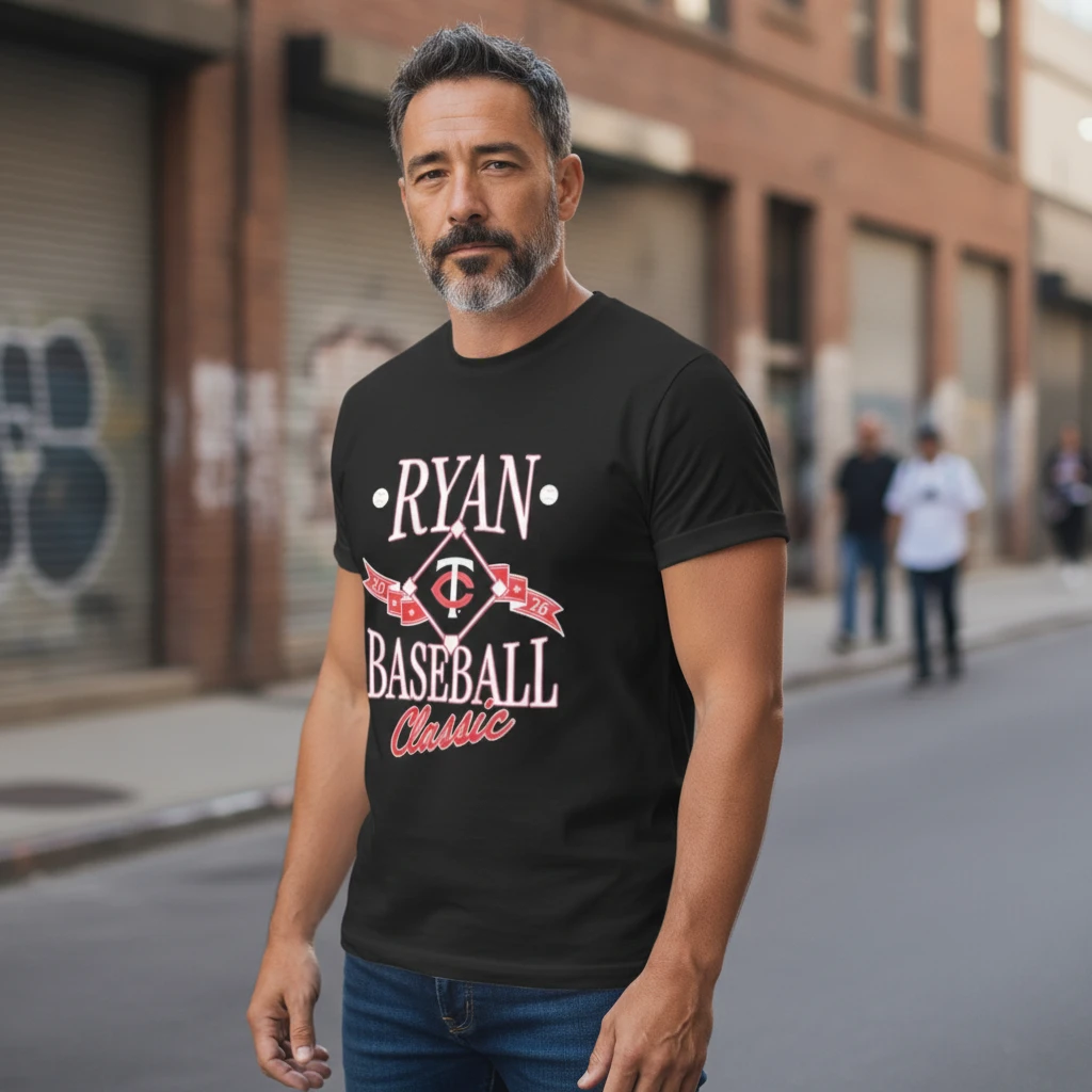 Classic Baseball Tee Personalized Vintage Sports Fan Shirt with Custom Name