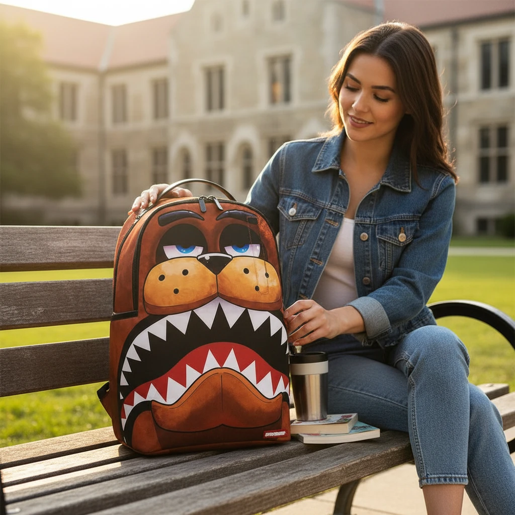 Angry Cartoon Animal Backpack Grumpy Character School Bag for Kids and Teens