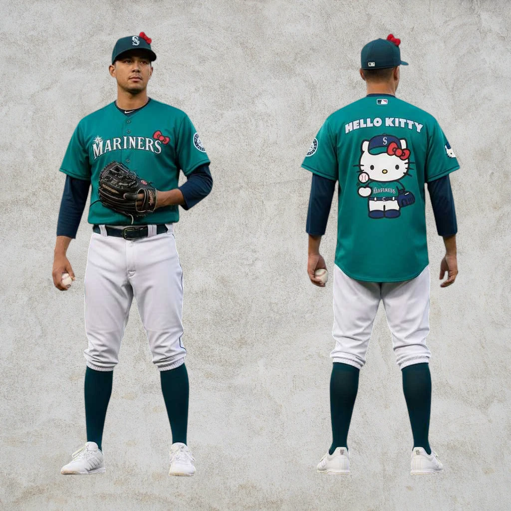 Mariners Hello Kitty Baseball Jersey Seattle Crossover Game Day Outfit
