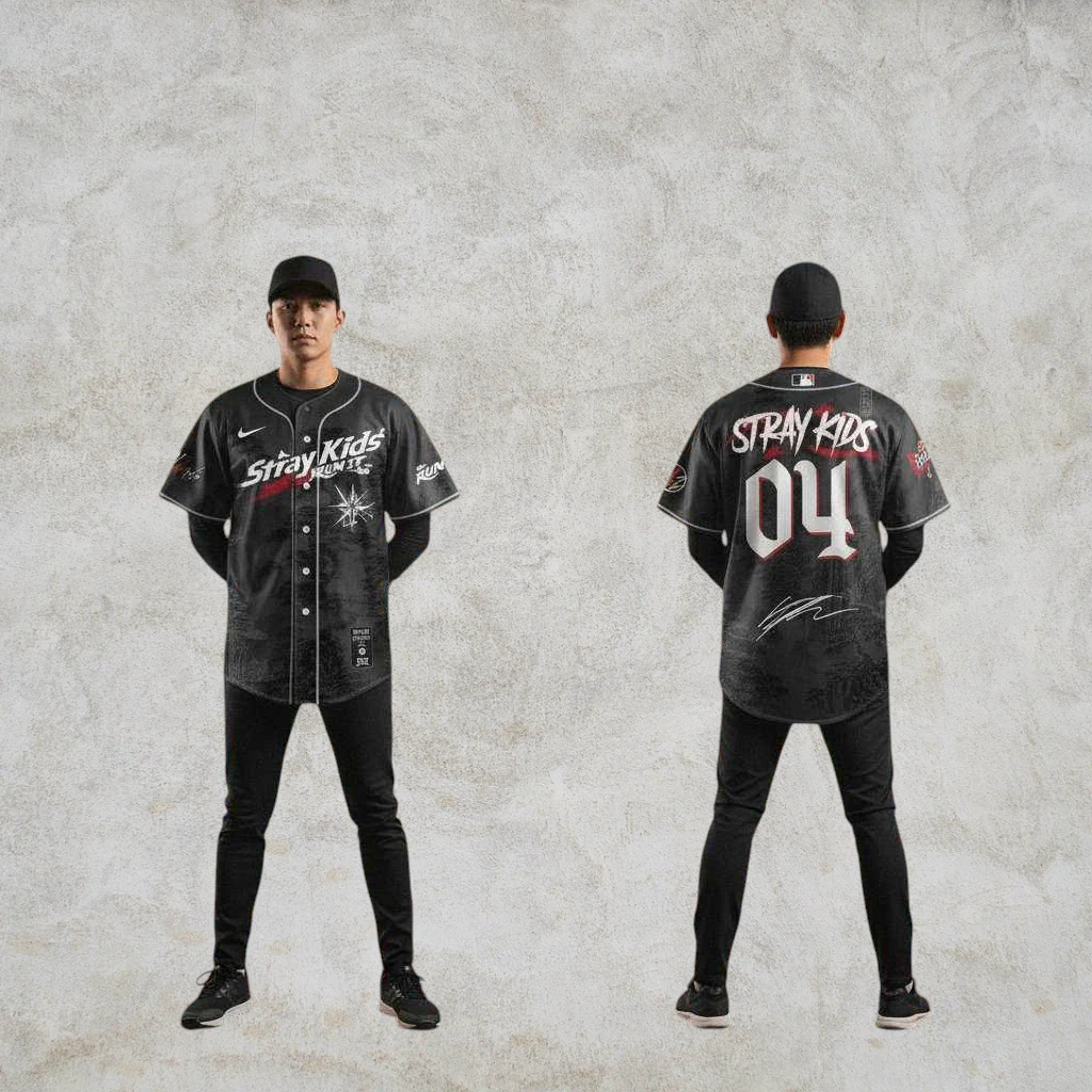 Stray Kids RUN IT Baseball Jersey Personalized Custom Name and Number Fan Merch