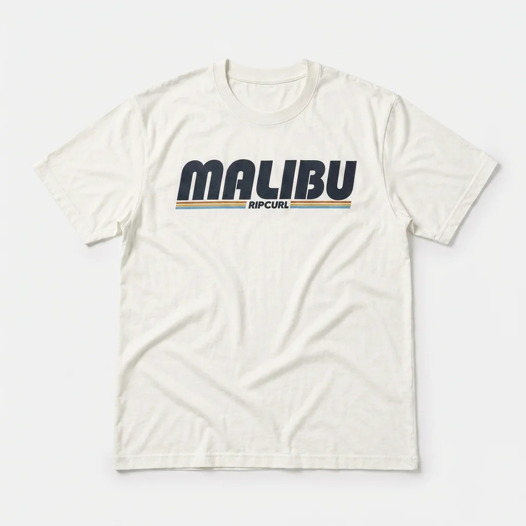 Malibu Rip Curl Retro Surf Tee Adam Sandler Style Casual Beach Shirt