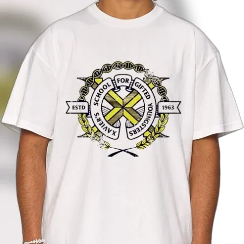 Xavier's School For Gifted Youngsters Est 1963 Tee Vintage X-Men Crest Superhero Fan Graphic T-Shirt