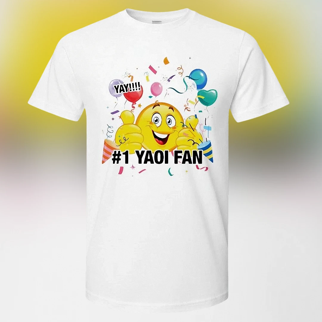 Yay #1 Yaoi Fan Tee Funny Emoji Anime Manga Lover Graphic T-Shirt