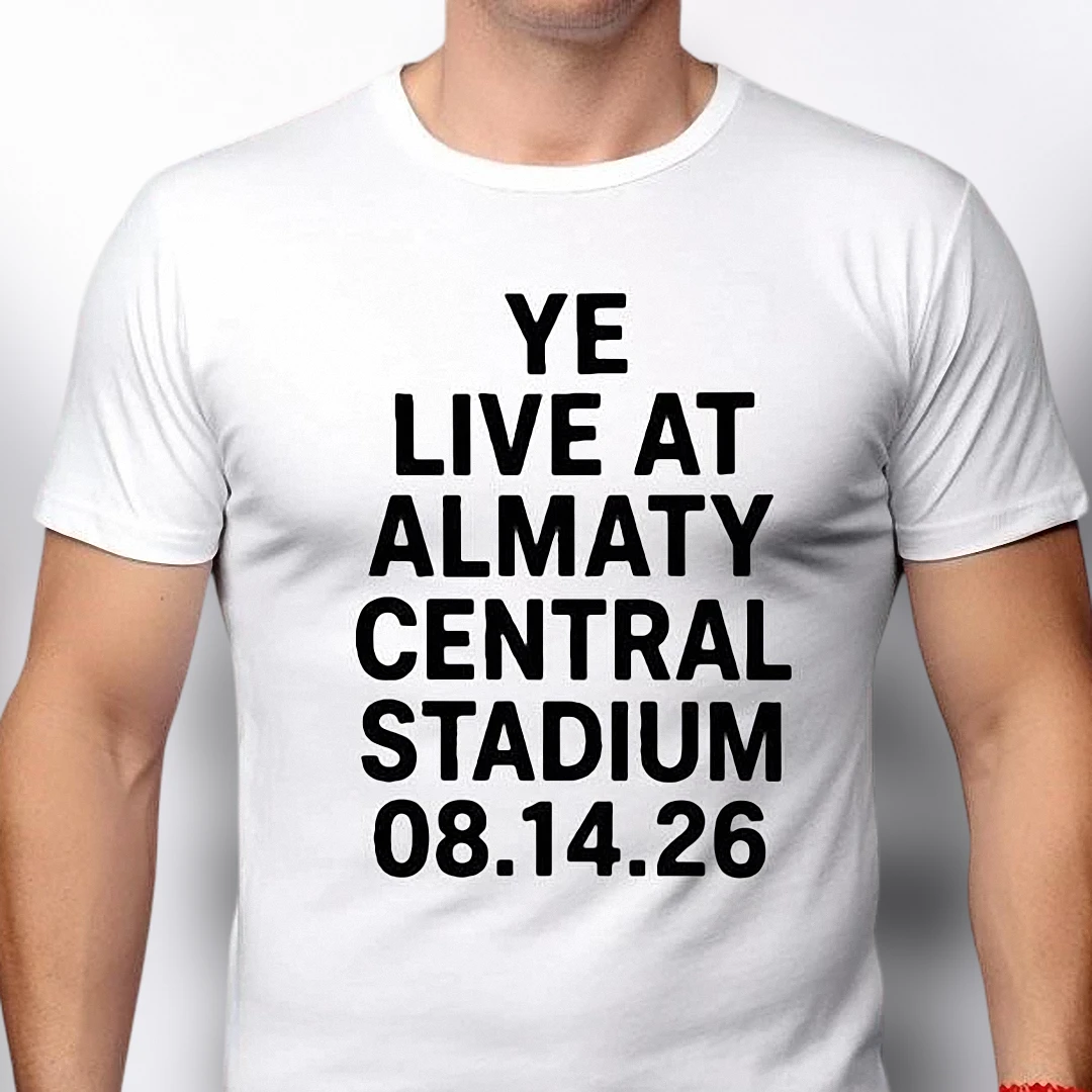 Ye Live at Almaty Central Stadium 08.14.26 Concert Tee, Kazakhstan Tour Souvenir Graphic T-Shirt for Music Fans