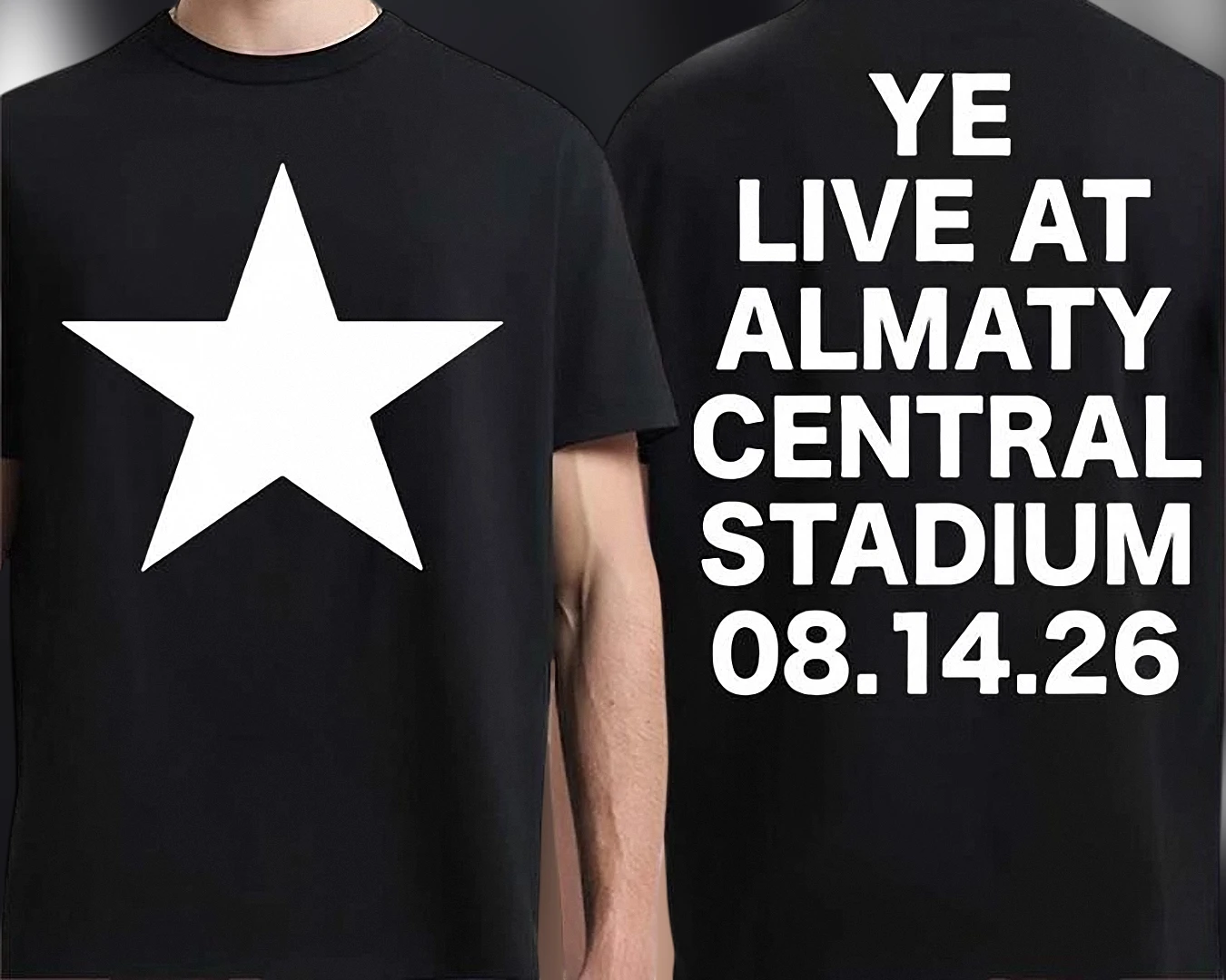 Ye Live at Almaty Central Stadium 08.14.26 Tee Commemorative Kazakhstan Concert Tour Shirt