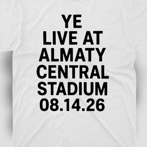 Ye Live at Almaty Central Stadium 08.14.26 Tee, Kazakhstan Concert Tour Date Souvenir Shirt